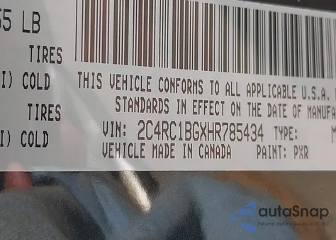 2017 Chrysler Pacifica Touring-L from USA, damaged, VIN 2C4RC1BGXHR785434